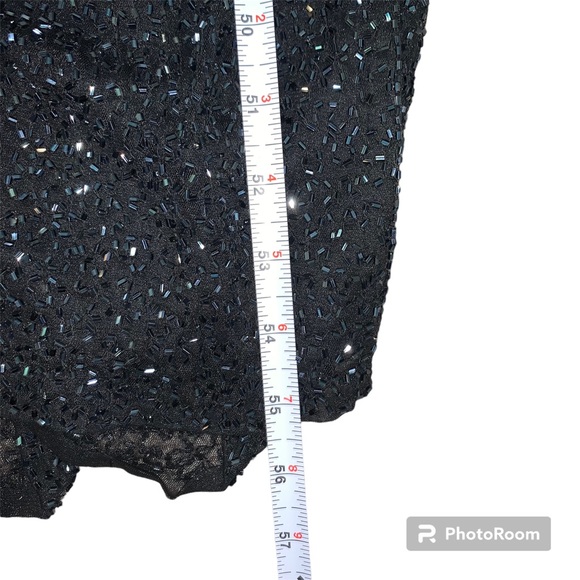 Vintage stunning Brilliante by JA SzSn black beaded full length gown - Picture 12 of 14